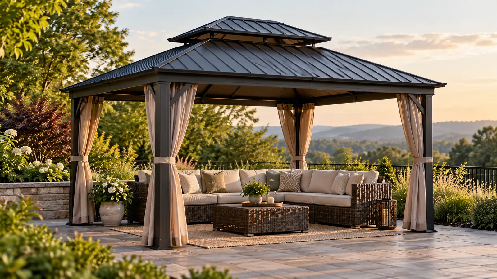 5 Best Hardtop Gazebos with Double Roofs of 2026: Top Picks for Patios and Backyards 1 Illustrative gazebo scene: hardtop gazebos with double roofs