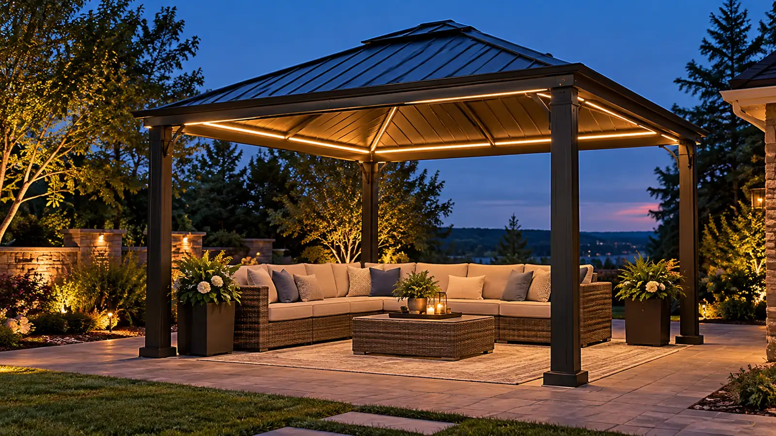 Best Hardtop Gazebos With LED Lights of 2026: 2 Durable Outdoor Pavilions 1 Illustrative gazebo scene: hardtop gazebos with led lights