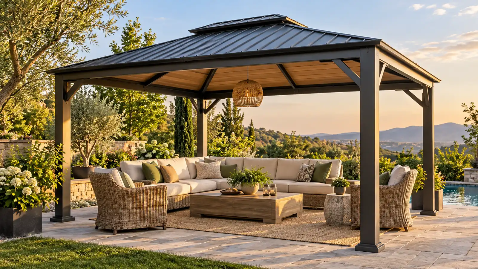 Best Hardtop Gazebos of 2026: 10 Top Picks for Permanent Outdoor Shade 1 Illustrative gazebo scene: hardtop gazebos for outdoor furniture